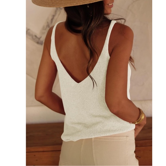 Women Knit Casual V Neck Cami Shirts Size Large - Picture 4 of 6